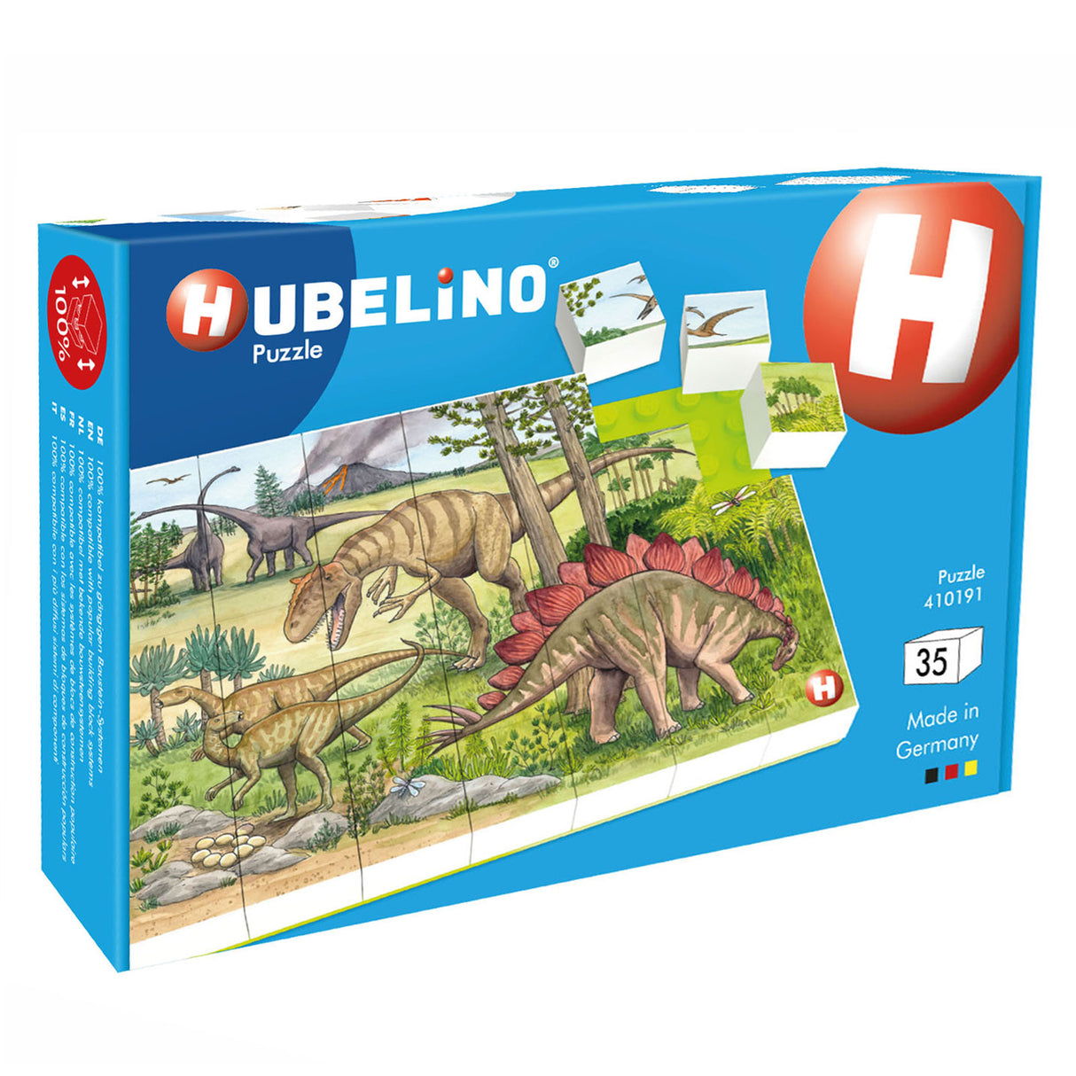 Hubelino blokpuzzel dinosaurus wereld, 35st.