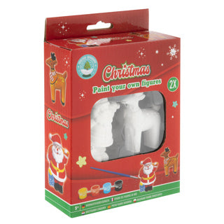 Schilder je eigen Kerstfiguren, set van 2 stuks
