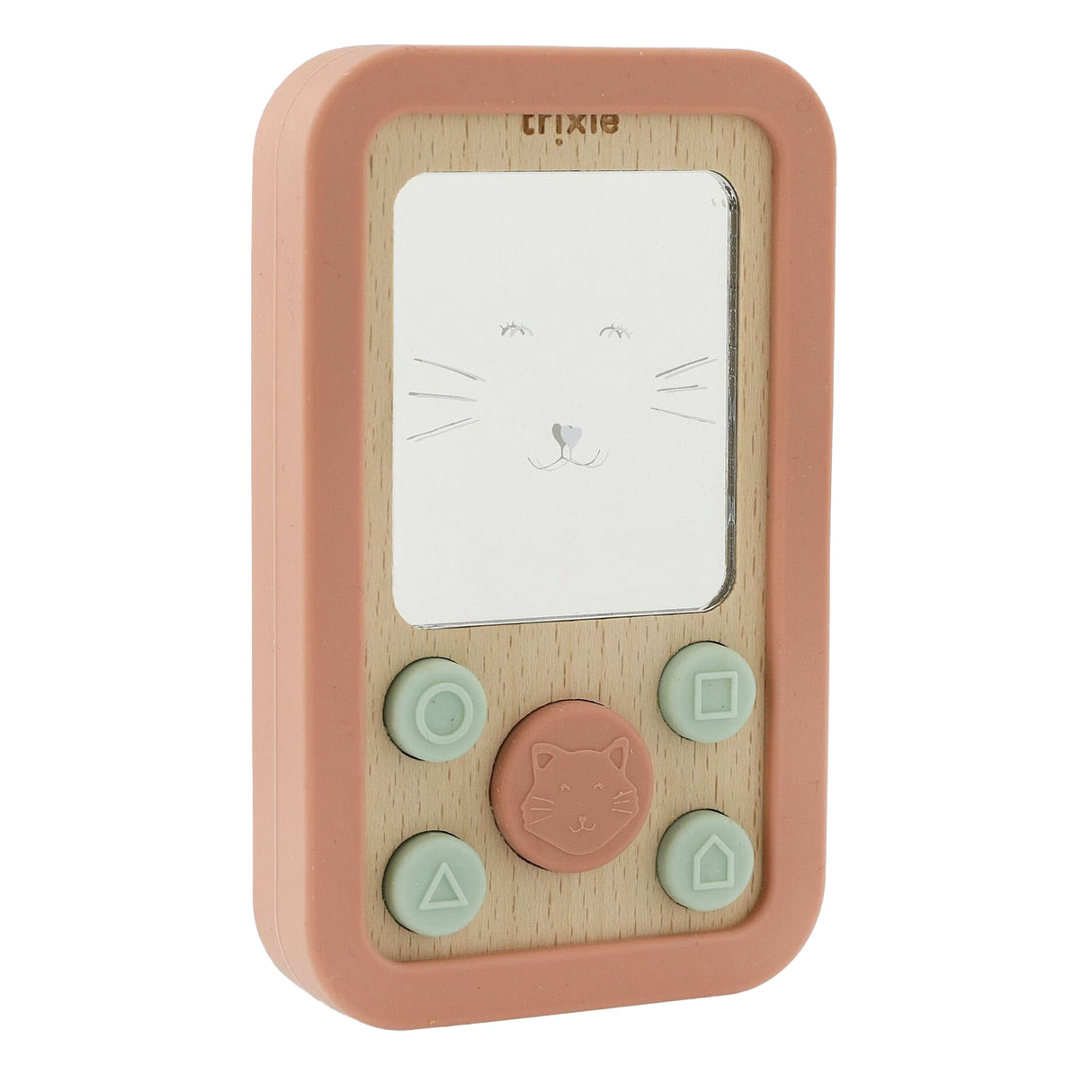 Trixie houten siliconen babytelefoon - mrs. kat
