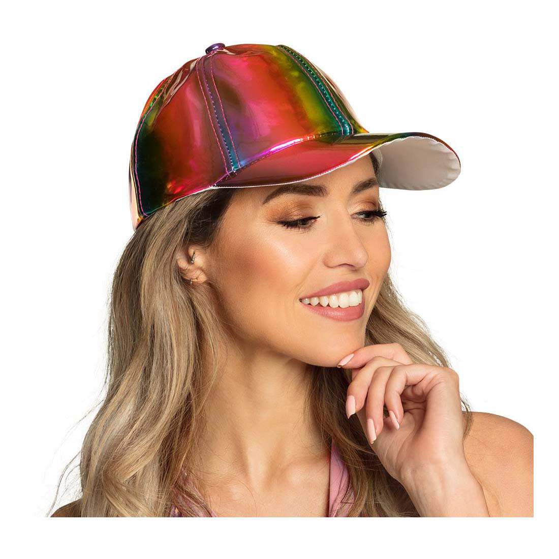 Boland pet holo regenboog verstelbaar