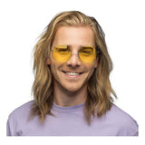 Boland partybril hippie xl geel