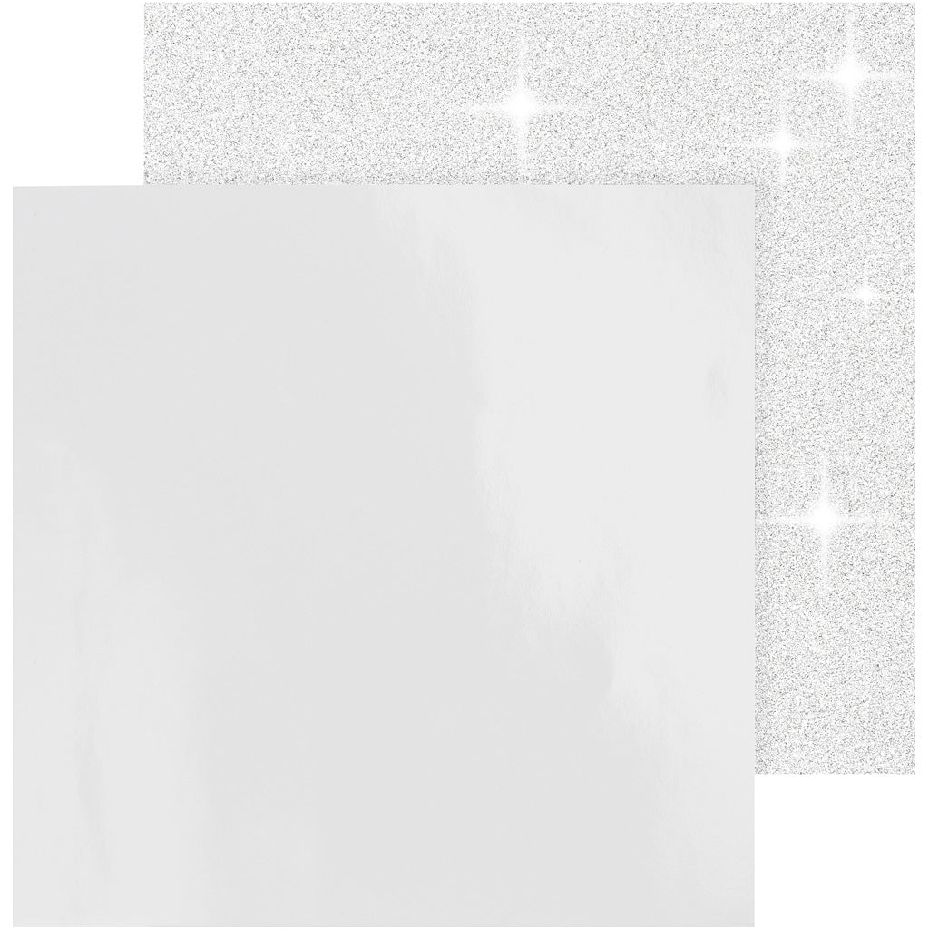 Vivi gade design papier, vel 30,5x30,5 cm, 120+128 gr, wit, 2 vel 1 doos