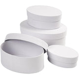 Creativ company ovale dozen, h: 4+5+6+7 cm, l: 10+12+14+16 cm, wit, 4 stuk 1 set