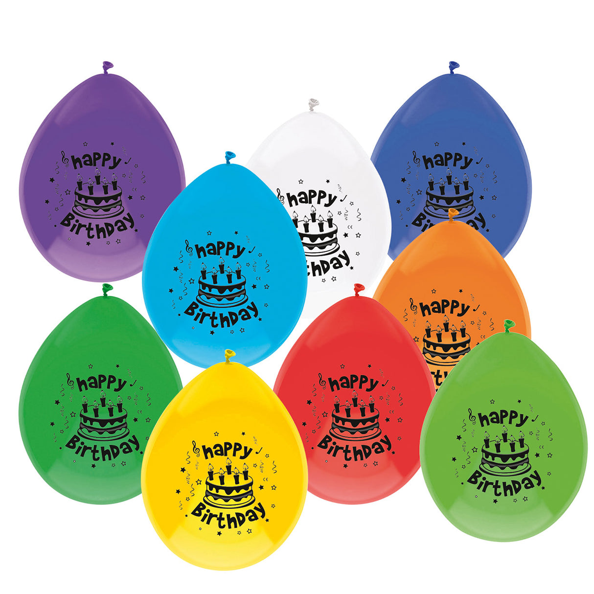 Haza witbaard ballonnen happy birthday, 10st.
