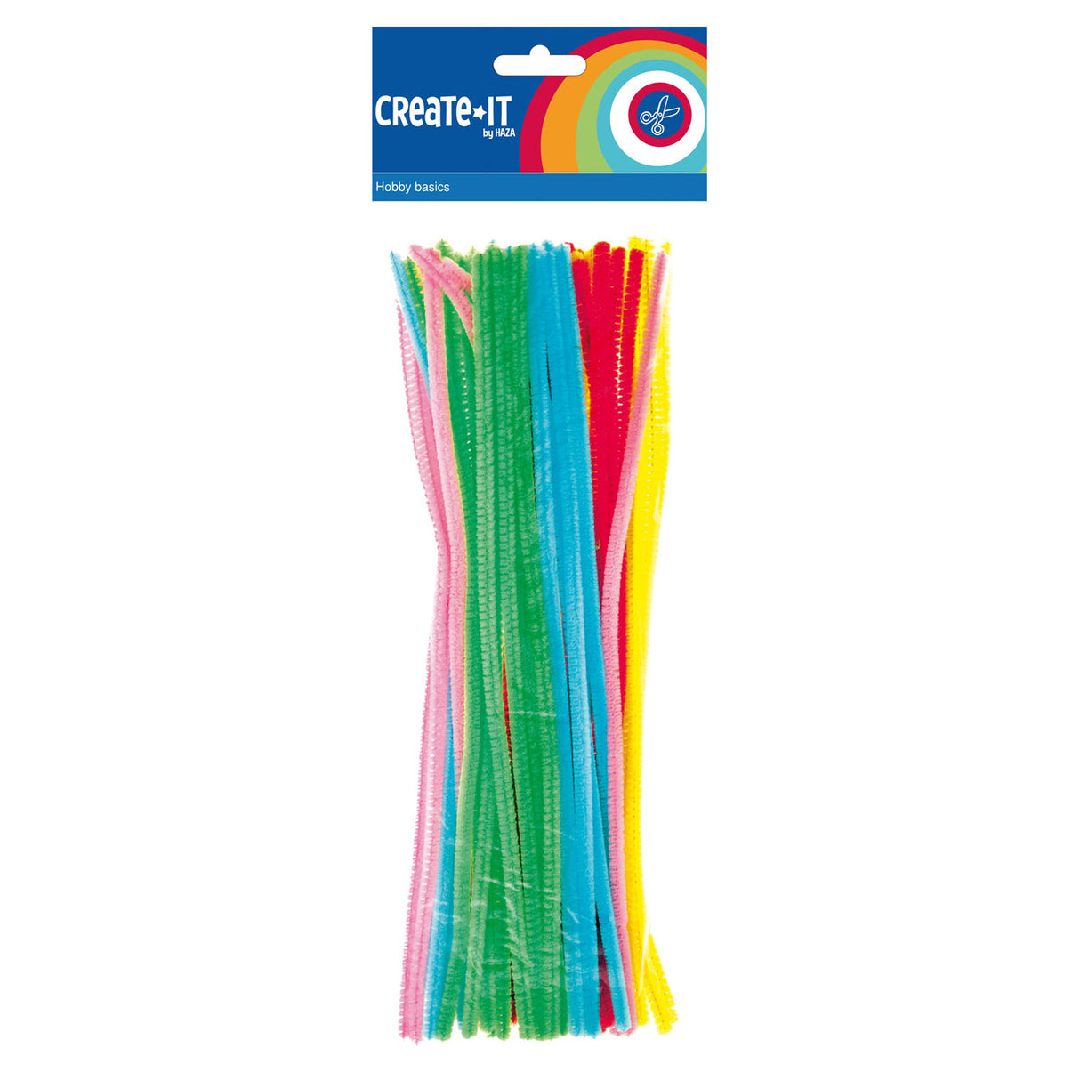 Haza witbaard chenille fluoriserend, 50st.