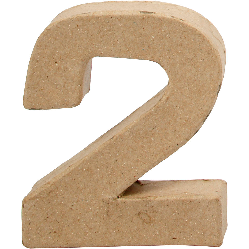 Creativ company cijfer, 2, h: 10 cm, b: 8,3 cm, dikte 1,7 cm, 1 stuk