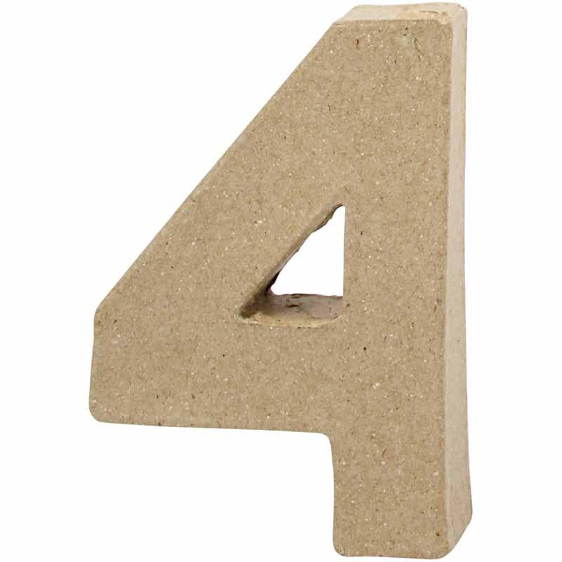 Creativ company cijfer, 4, h: 10 cm, b: 6,8 cm, dikte 1,7 cm, 1 stuk