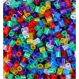 Hama strijkkralen ton met 9000 stuks glitter transparant