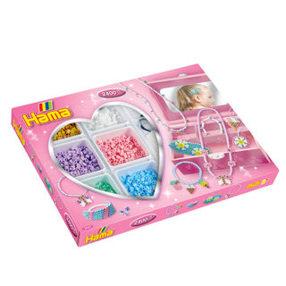 Hama strijkkralenset sieraden maken roze , 2400st.