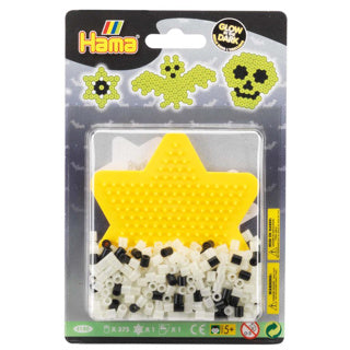 Hama strijkkralen blister pack glow in the dark 375 stuks