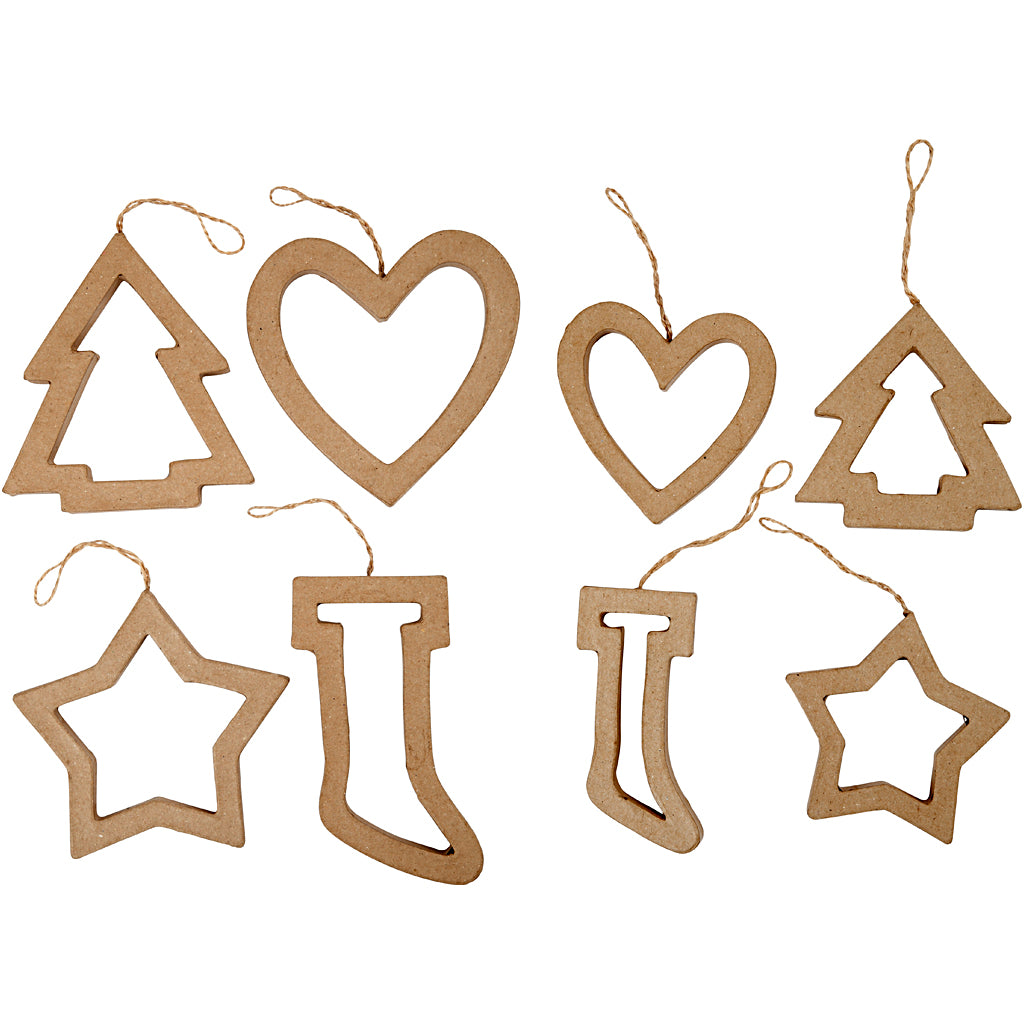 Creativ company kerst ornamenten, h: 9+12 cm, 24 stuk 1 doos