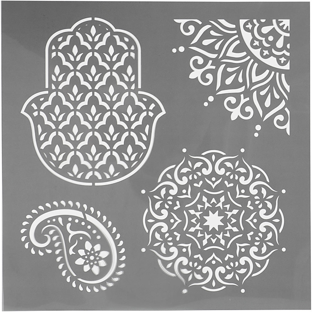 Creativ company sjabloon, etnische motieven, afm 30,5x30,5 cm, dikte 0,31 mm, 1 vel