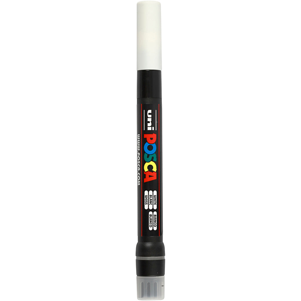 Uni-posca posca marker, afm pcf350, lijndikte 1-10 mm, kwast, wit, 1 stuk