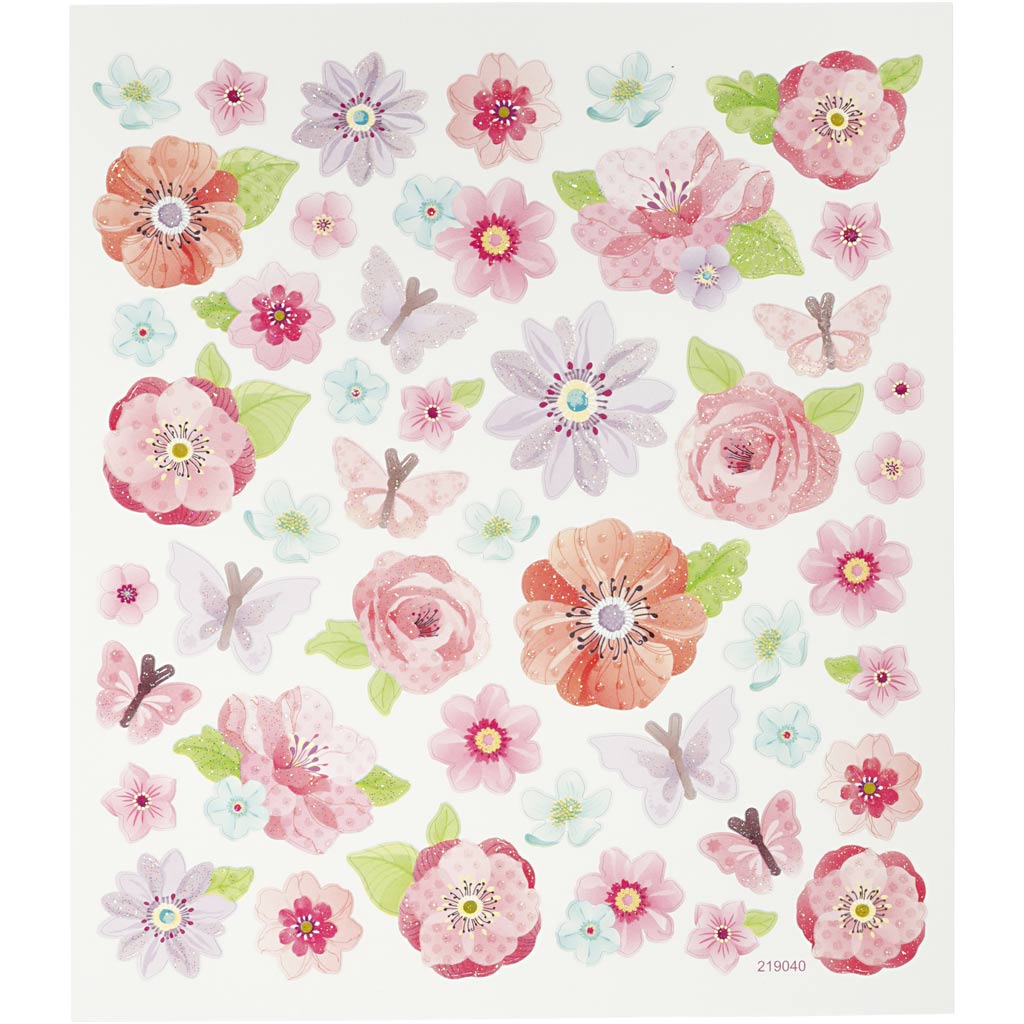 Creativ company stickers, lente bloemen, vel 15x16,5 cm, 1 vel