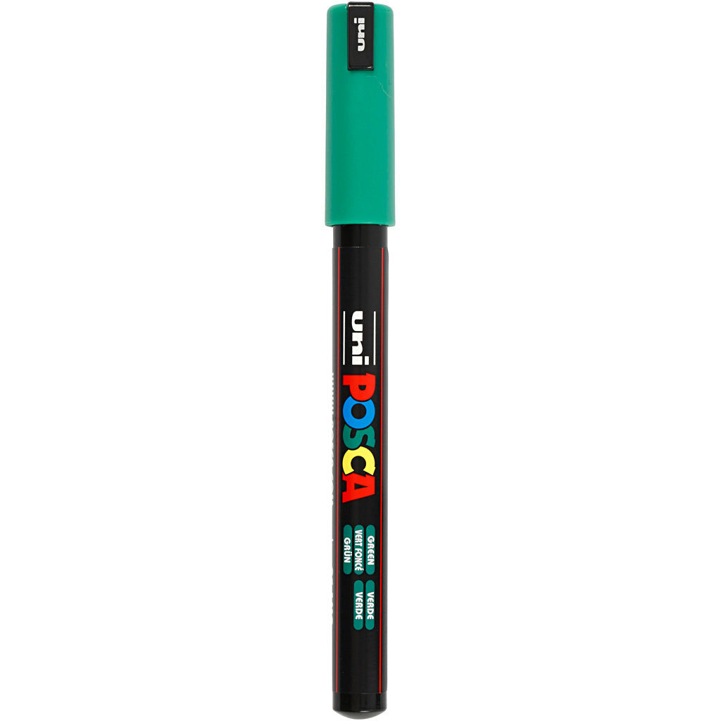 Uni-posca posca marker, afm pc-1mr, lijndikte 0,7 mm, extra-fijn, groen, 1 stuk