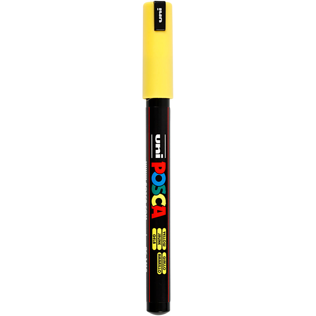 Uni-posca posca marker, afm pc-1mr, lijndikte 0,7 mm, extra-fijn, geel, 1 stuk