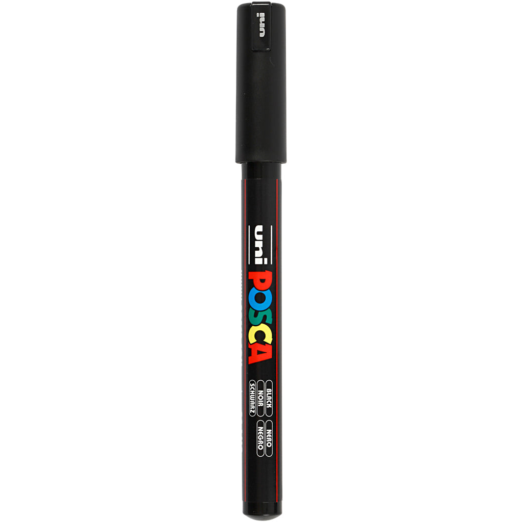 Uni-posca posca marker, afm pc-1mr, lijndikte 0,7 mm, extra-fijn, zwart, 1 stuk