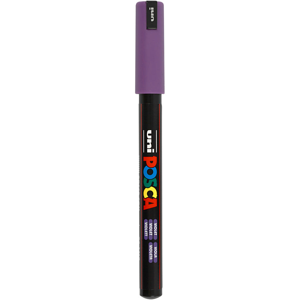 Uni-posca posca marker, afm pc-1mr, lijndikte 0,7 mm, extra-fijn, violet, 1 stuk