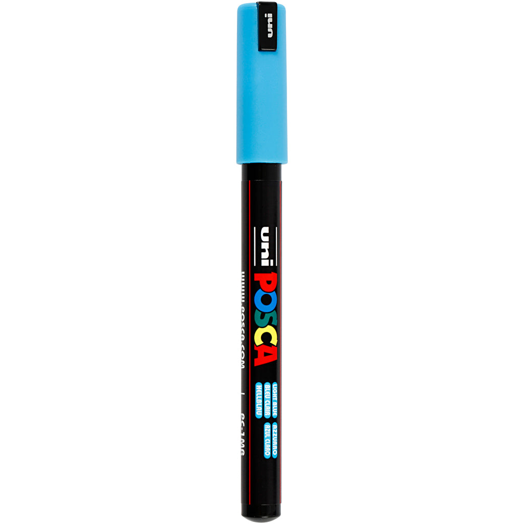 Uni-posca posca marker, afm pc-1mr, lijndikte 0,7 mm, extra-fijn, lichtblauw, 1 stuk