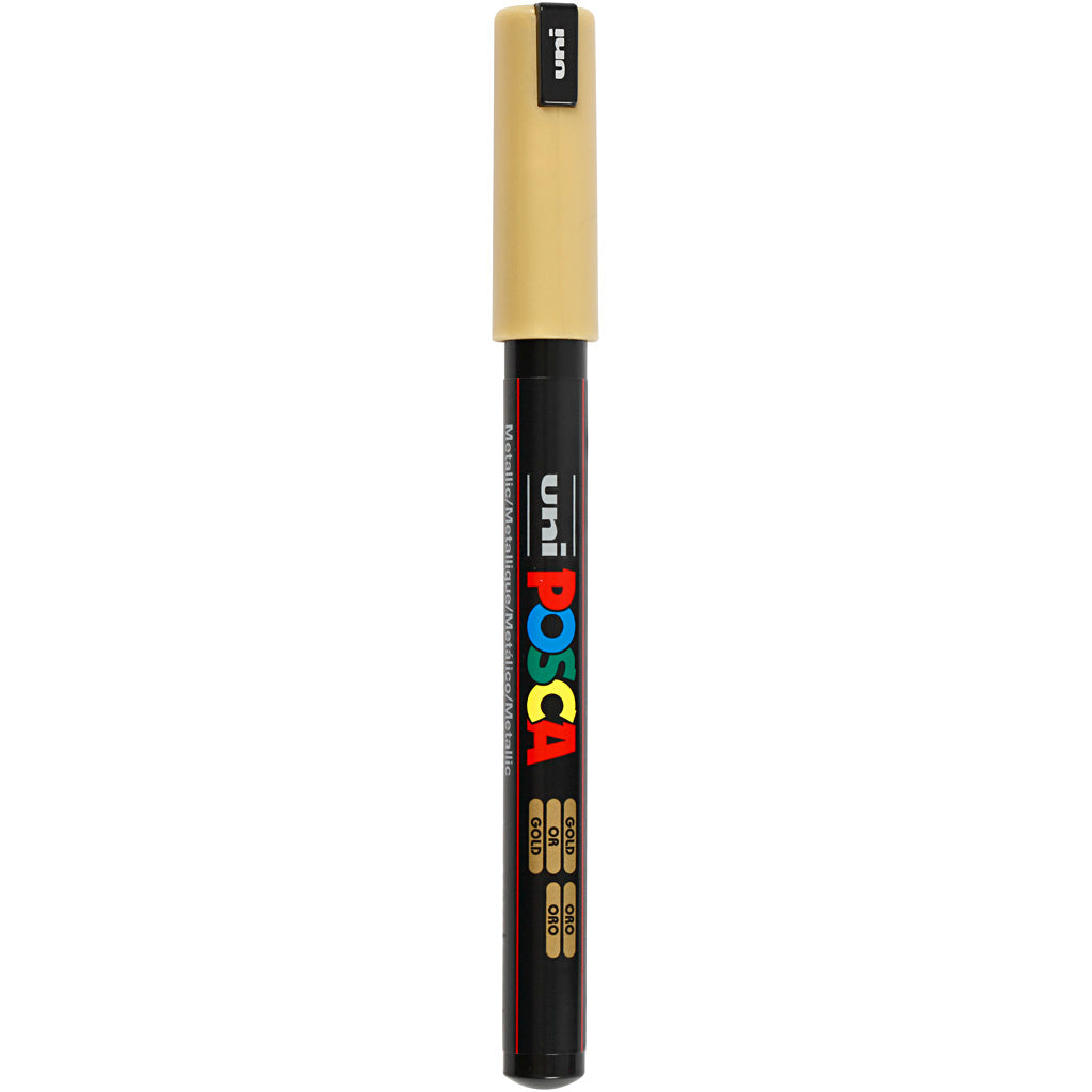 Uni-posca posca marker, afm pc-1mr, lijndikte 0,7 mm, extra-fijn, goud, 1 stuk