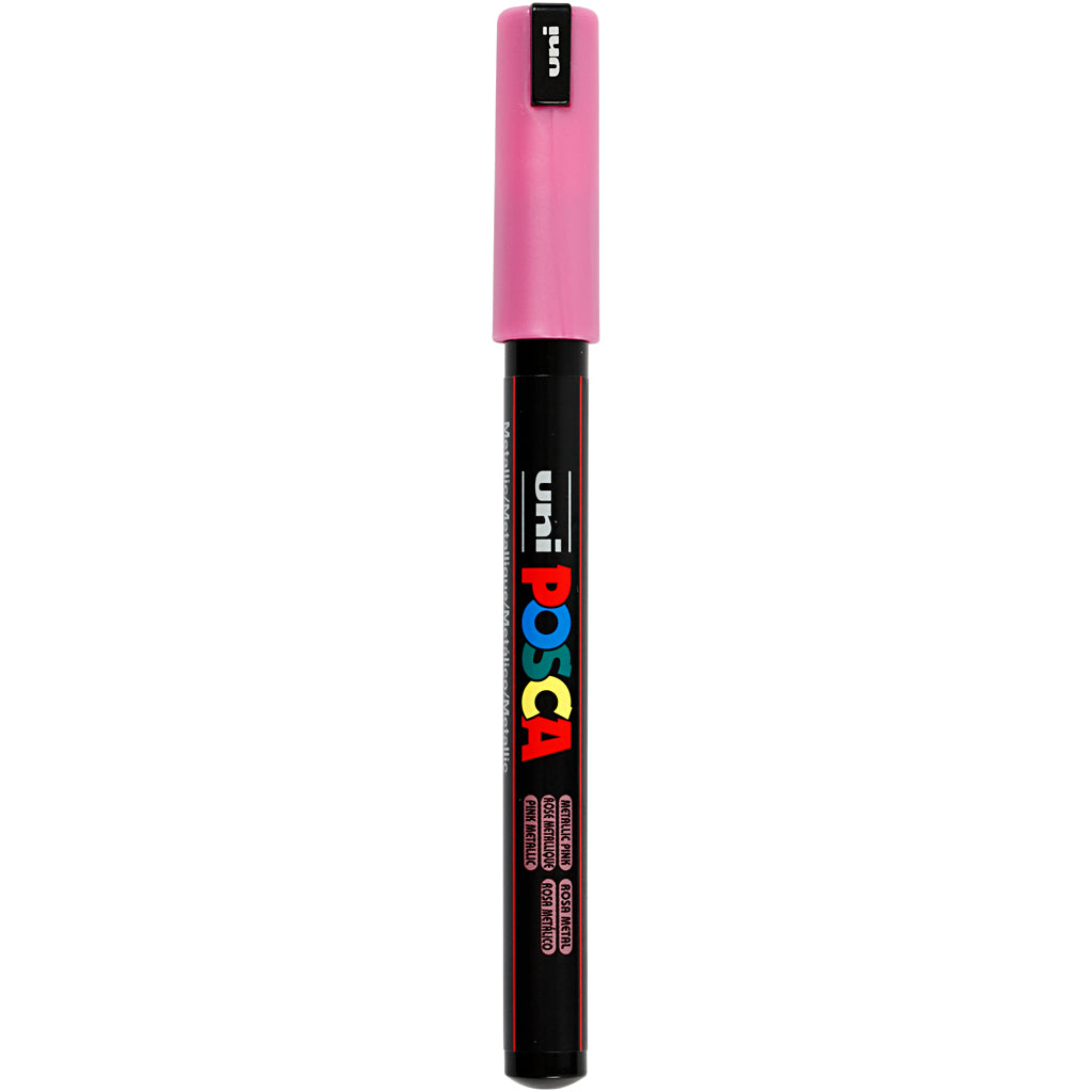 Uni-posca posca marker, afm pc-1mr, lijndikte 0,7 mm, extra-fijn, metallic roze, 1 stuk