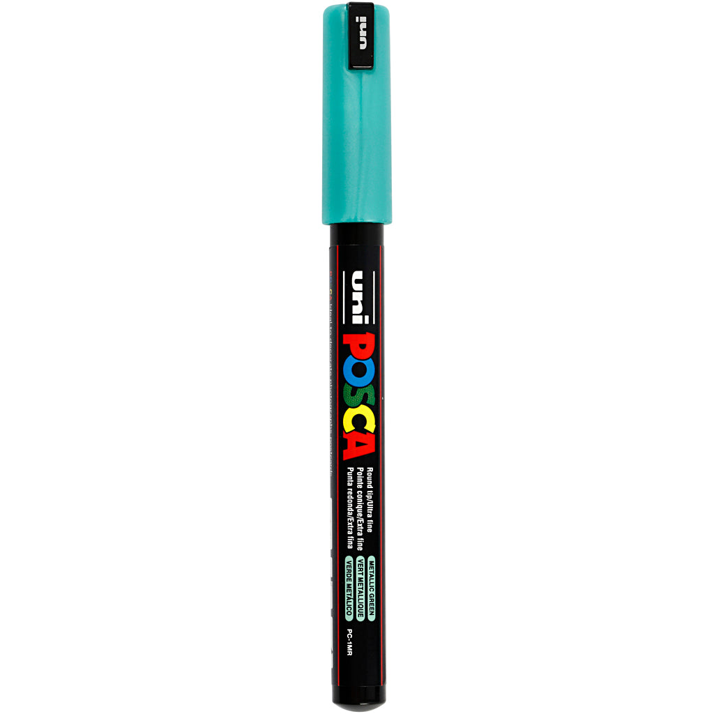 Uni-posca posca marker, afm pc-1mr, lijndikte 0,7 mm, extra-fijn, groen metallic, 1 stuk