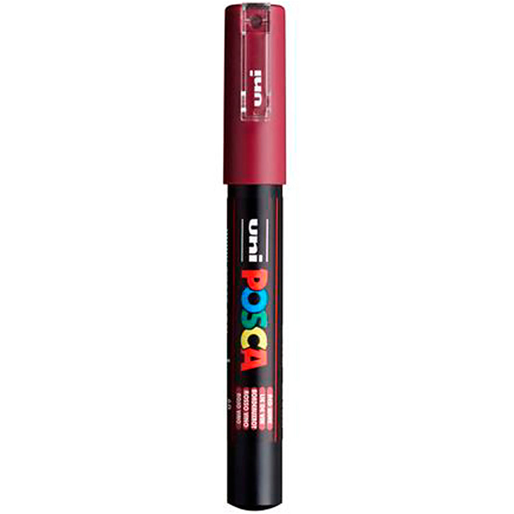 Uni-posca posca marker, afm pc-1m, lijndikte 0,7 mm, extra-fijn, rode wijn, 1 stuk