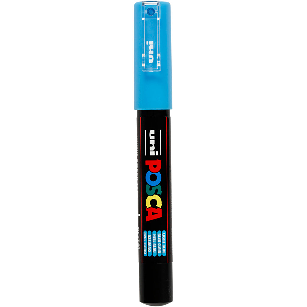 Uni-posca posca marker, afm pc-1m, lijndikte 0,7 mm, extra-fijn, lichtblauw, 1 stuk