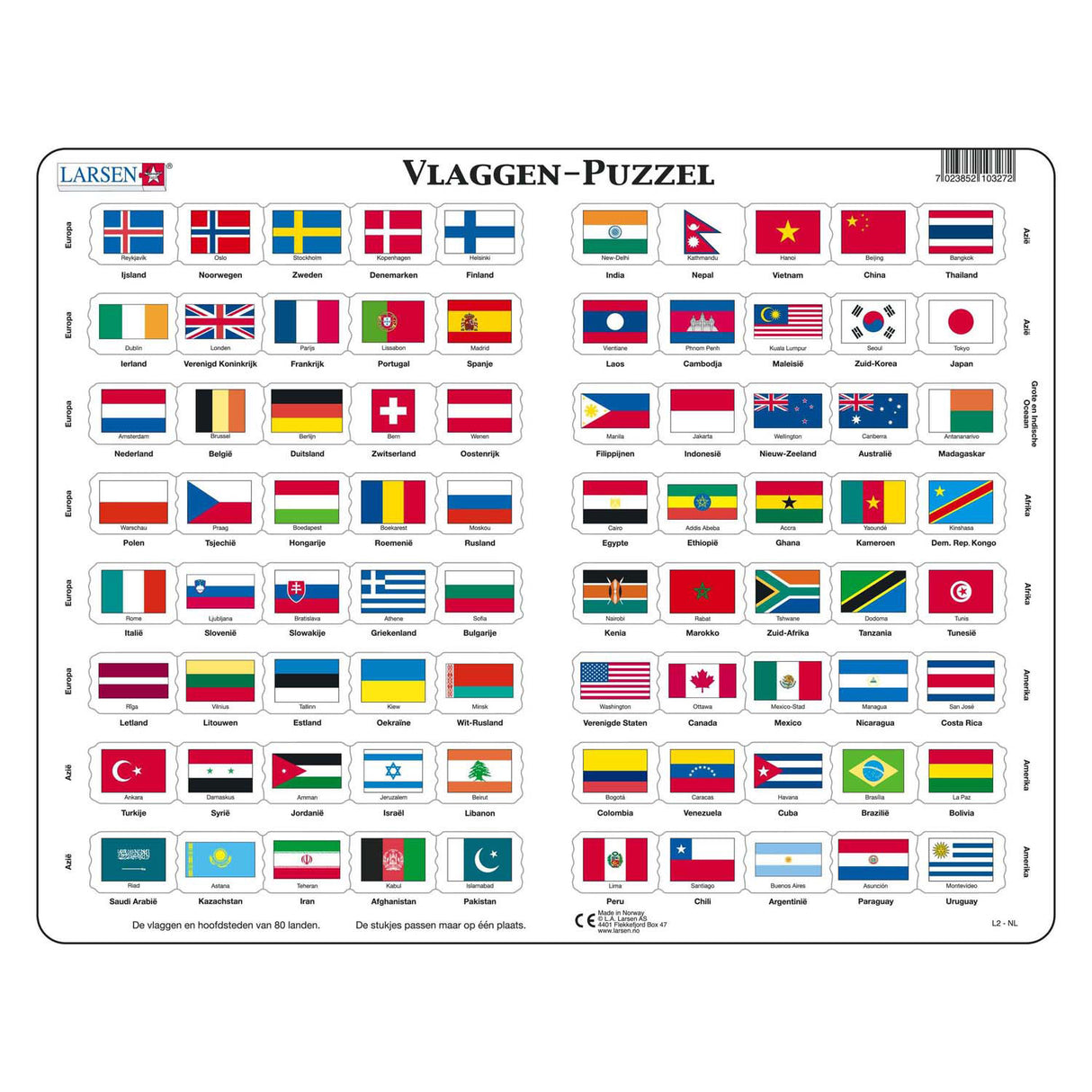 Selecta larsen vlaggen van de wereld, 80st.