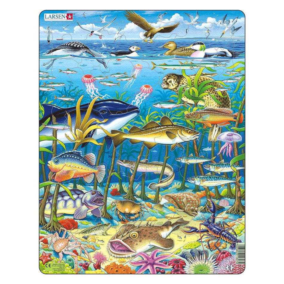 Selecta larsen legpuzzel dieren - zeedieren in de noord-atlantische oceaan, 60st.