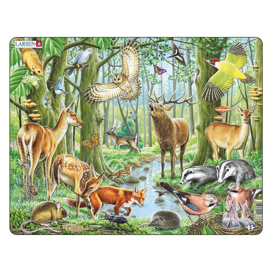 Selecta larsen legpuzzel dieren - europese bossen, 40st.