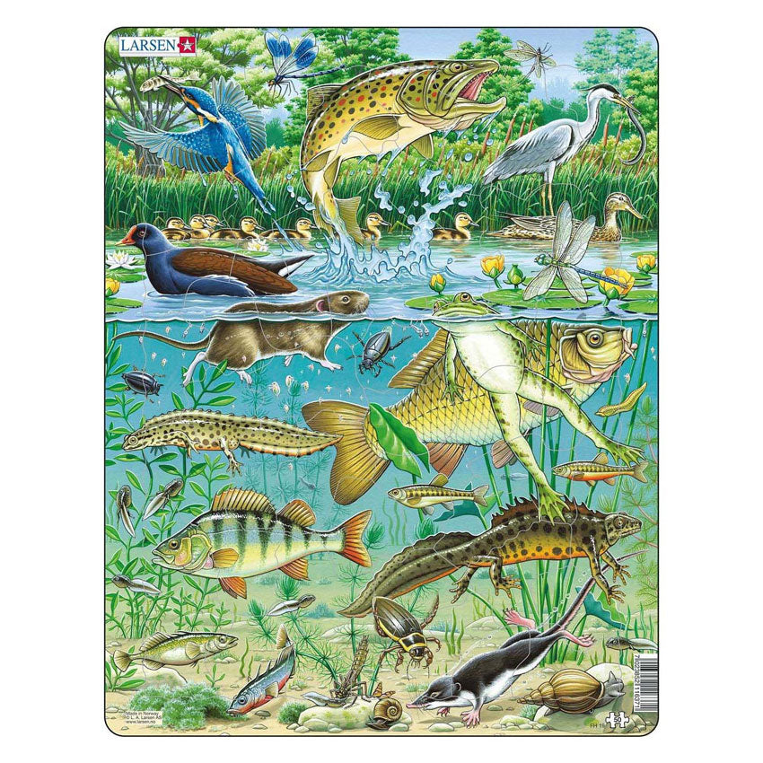 Selecta larsen legpuzzel dieren - vijver, 50st.