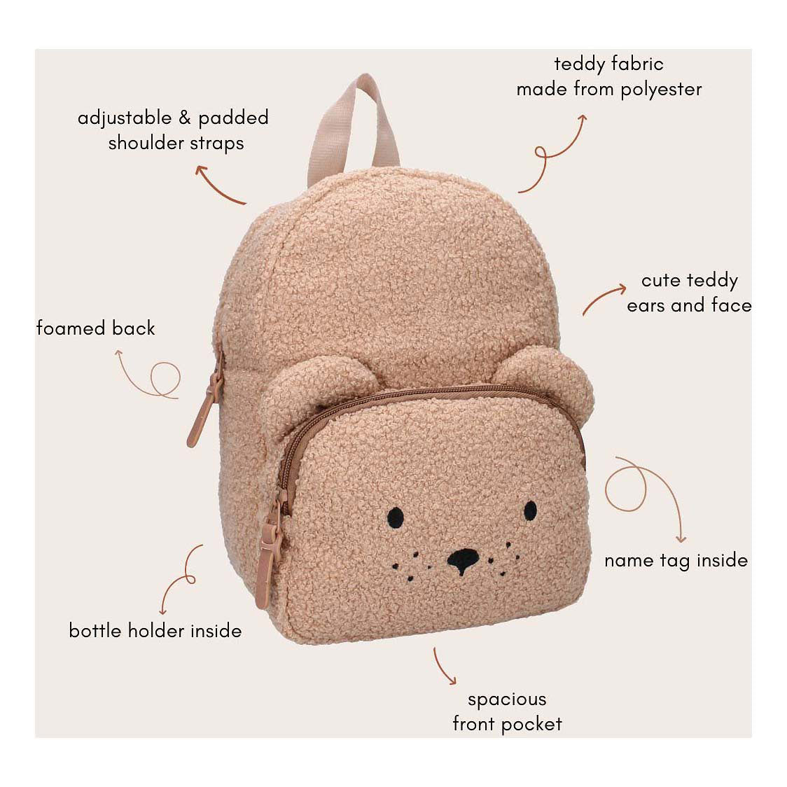 Kidzroom rugzak pisa comfort friends teddybeer