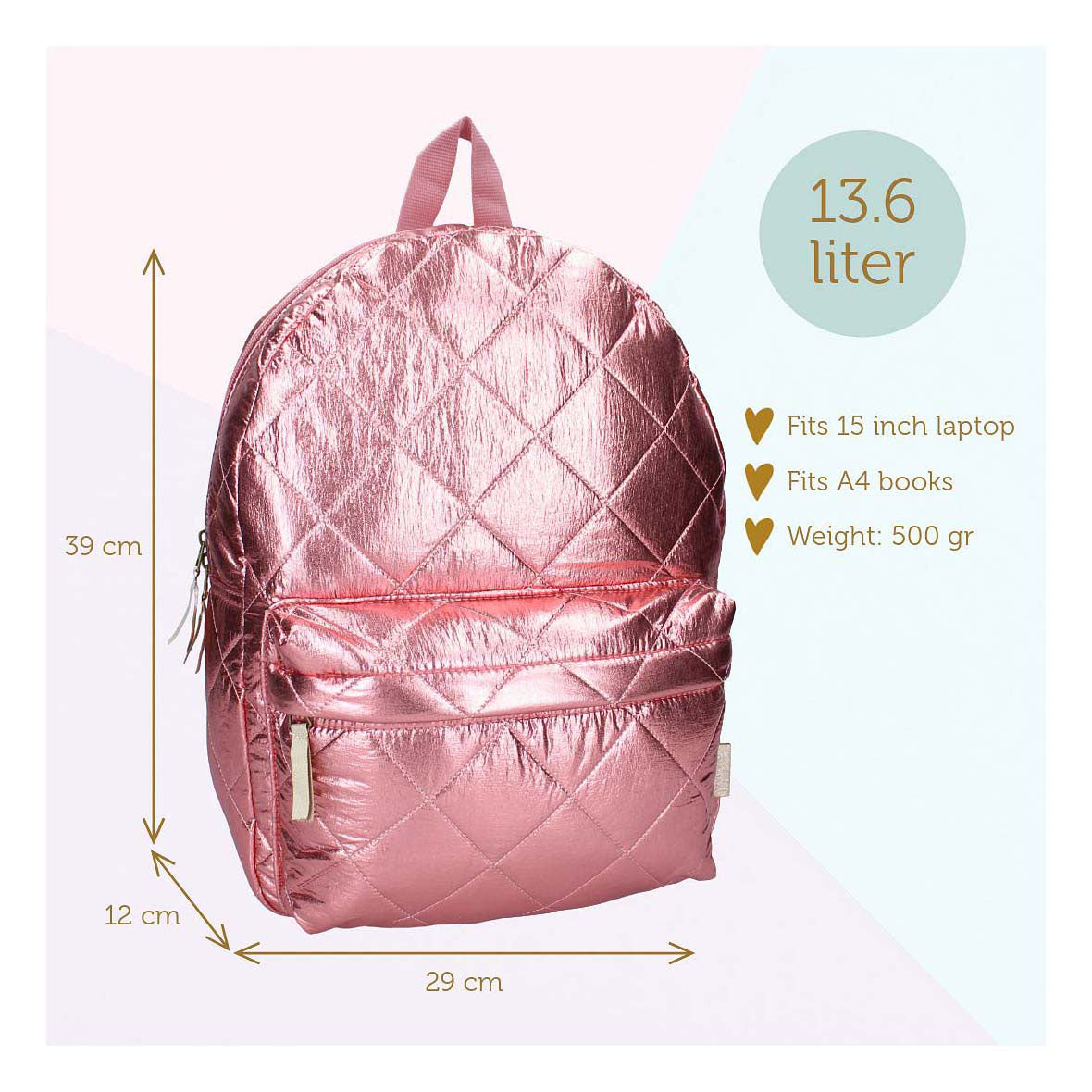 Milky kiss rugzak lush life roze metallic