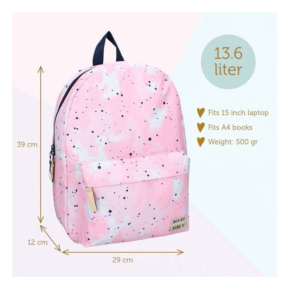 Milky kiss rugzak bold style stippenprint