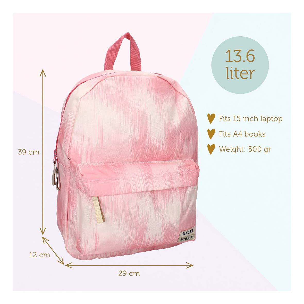 Milky kiss rugzak bold style roze