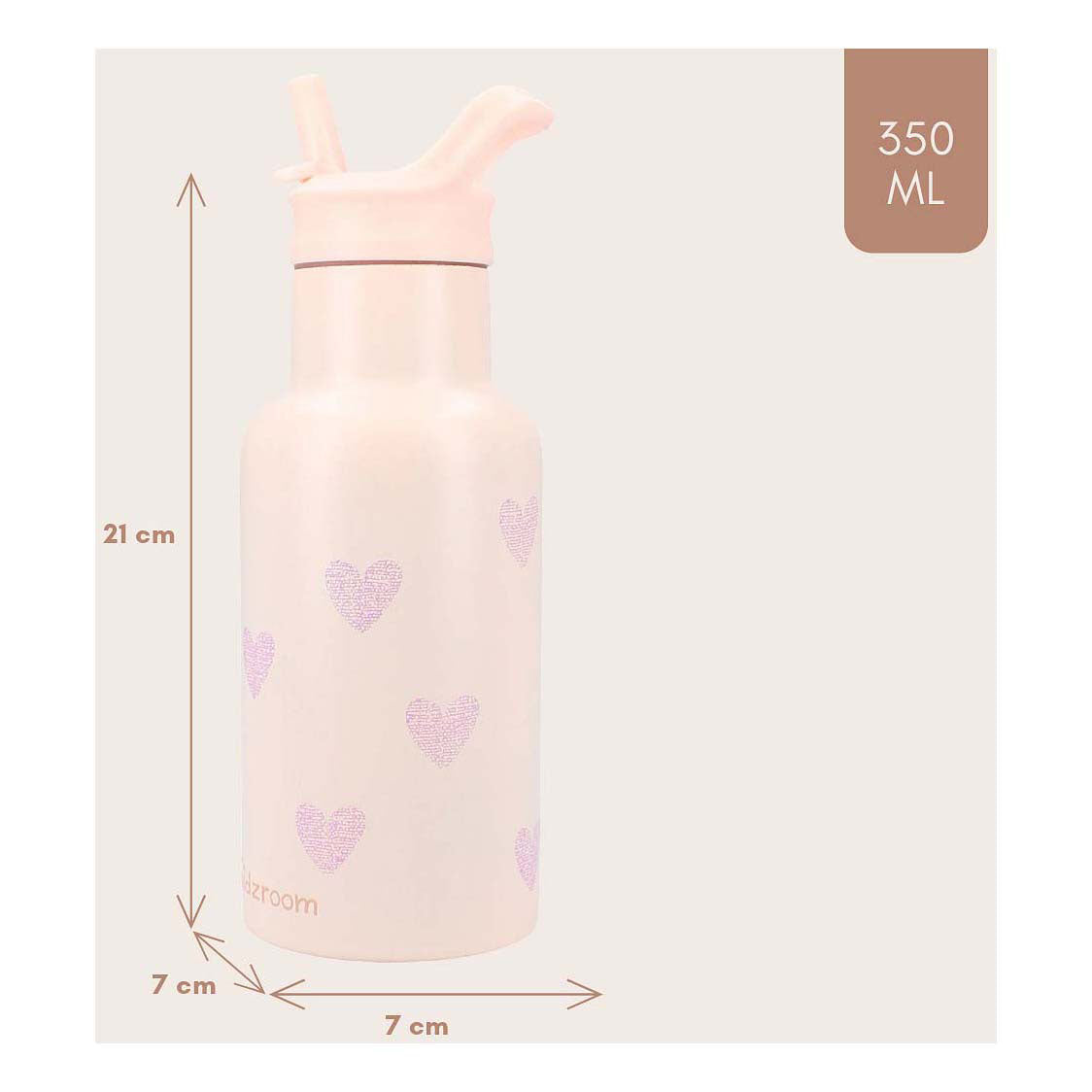 Kidzroom drinkfles sweet sips hartjes, 350ml