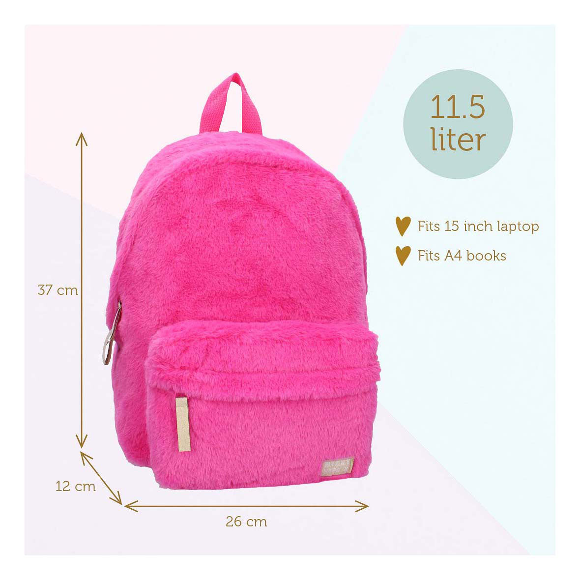 Milky kiss rugzak the wow factor fluffy roze