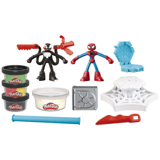 Play-doh spiderman launch and slice battle