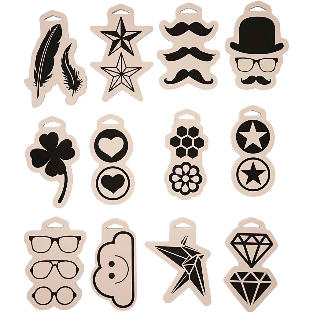 Foam stempel, afm 12x18 cm, dikte 15 mm, 12 stuk 1 doos