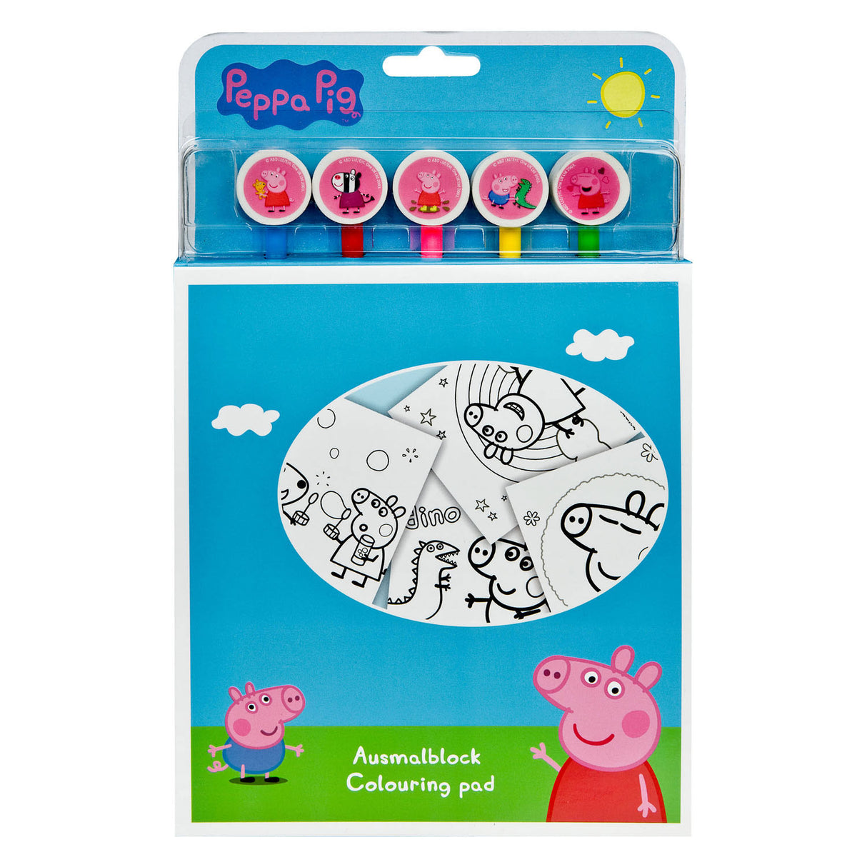 Undercover kleurblok peppa pig met 5 kleurpotloden