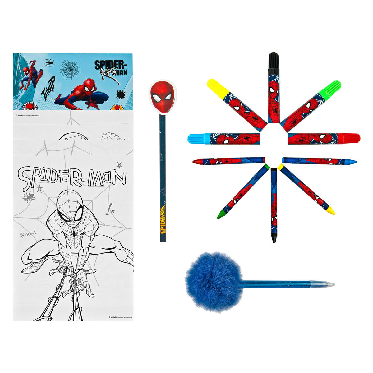 Undercover kleurenset spiderman in rugzak