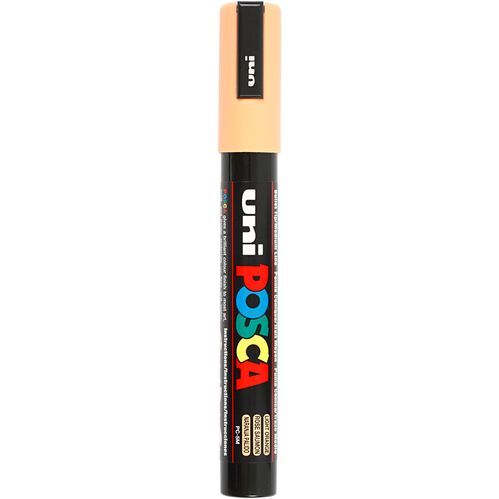 Uni-posca posca marker, afm pc-5m, lijndikte 2,5 mm, medium, lichtoranje, 1 stuk