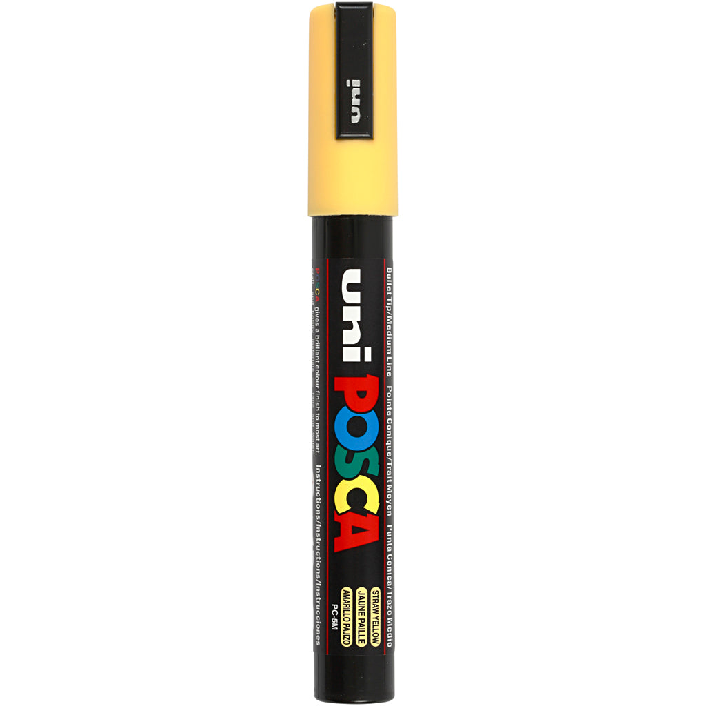 Uni-posca posca marker, afm pc-5m, lijndikte 2,5 mm, medium, strogeel, 1 stuk