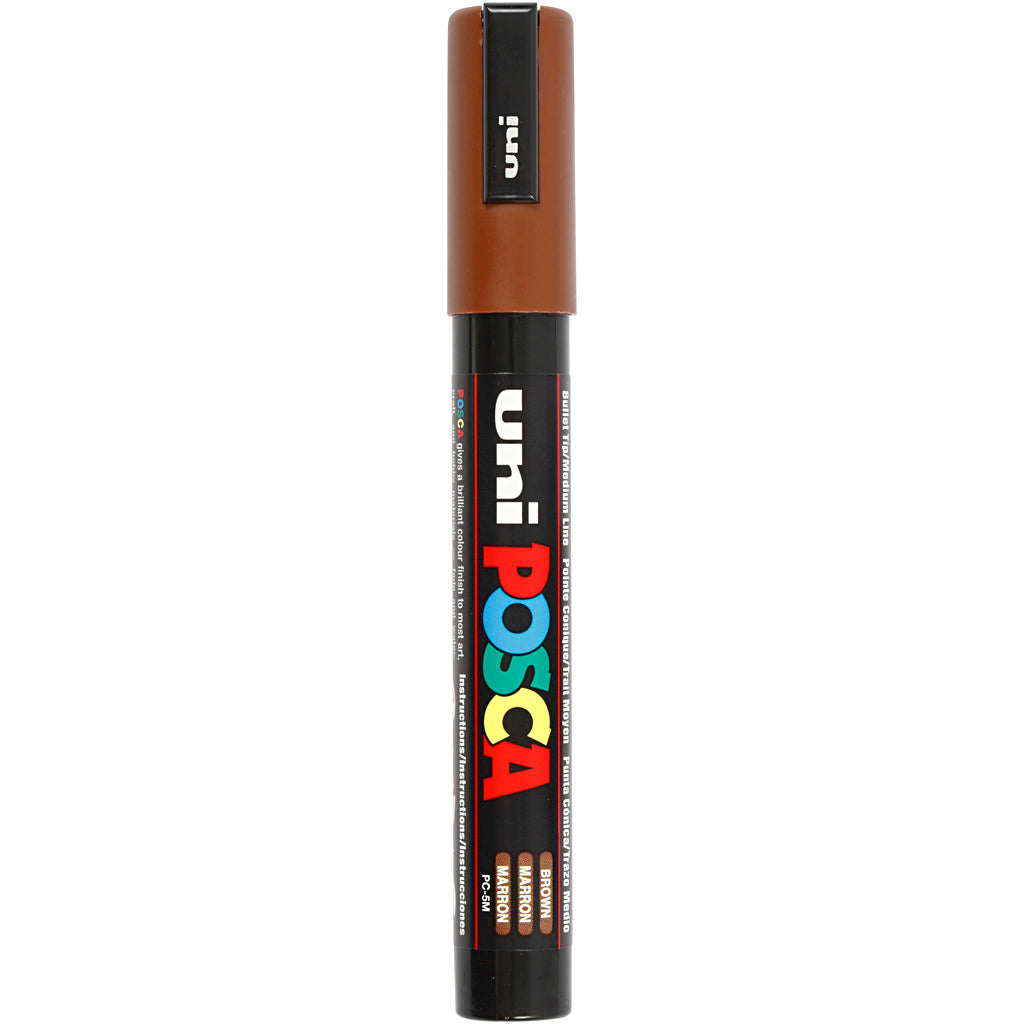 Uni-posca posca marker, afm pc-5m, lijndikte 2,5 mm, medium, bruin, 1 stuk