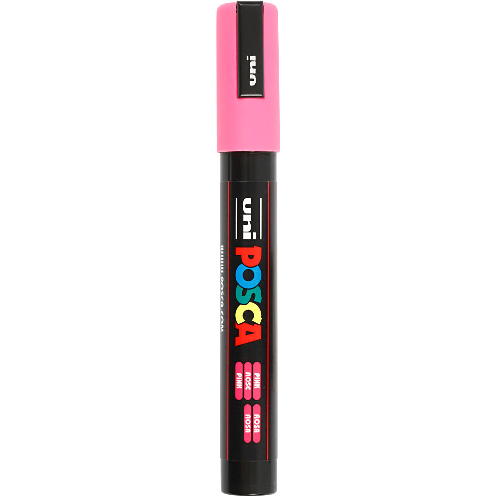 Uni-posca posca marker, afm pc-5m, lijndikte 2,5 mm, medium, roze, 1 stuk