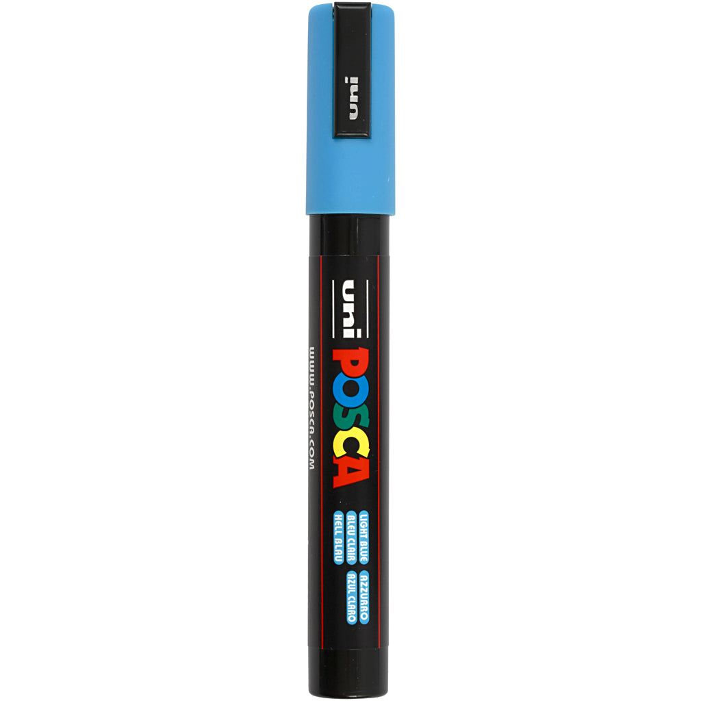 Uni-posca posca marker, afm pc-5m, lijndikte 2,5 mm, medium, lichtblauw, 1 stuk