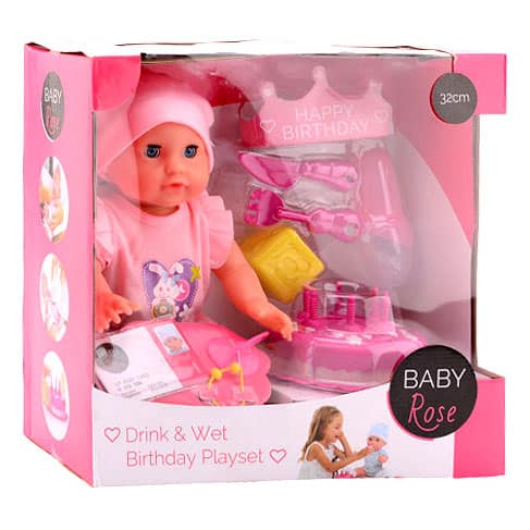 Cilgro baby rose drink amp; wet birthday playset