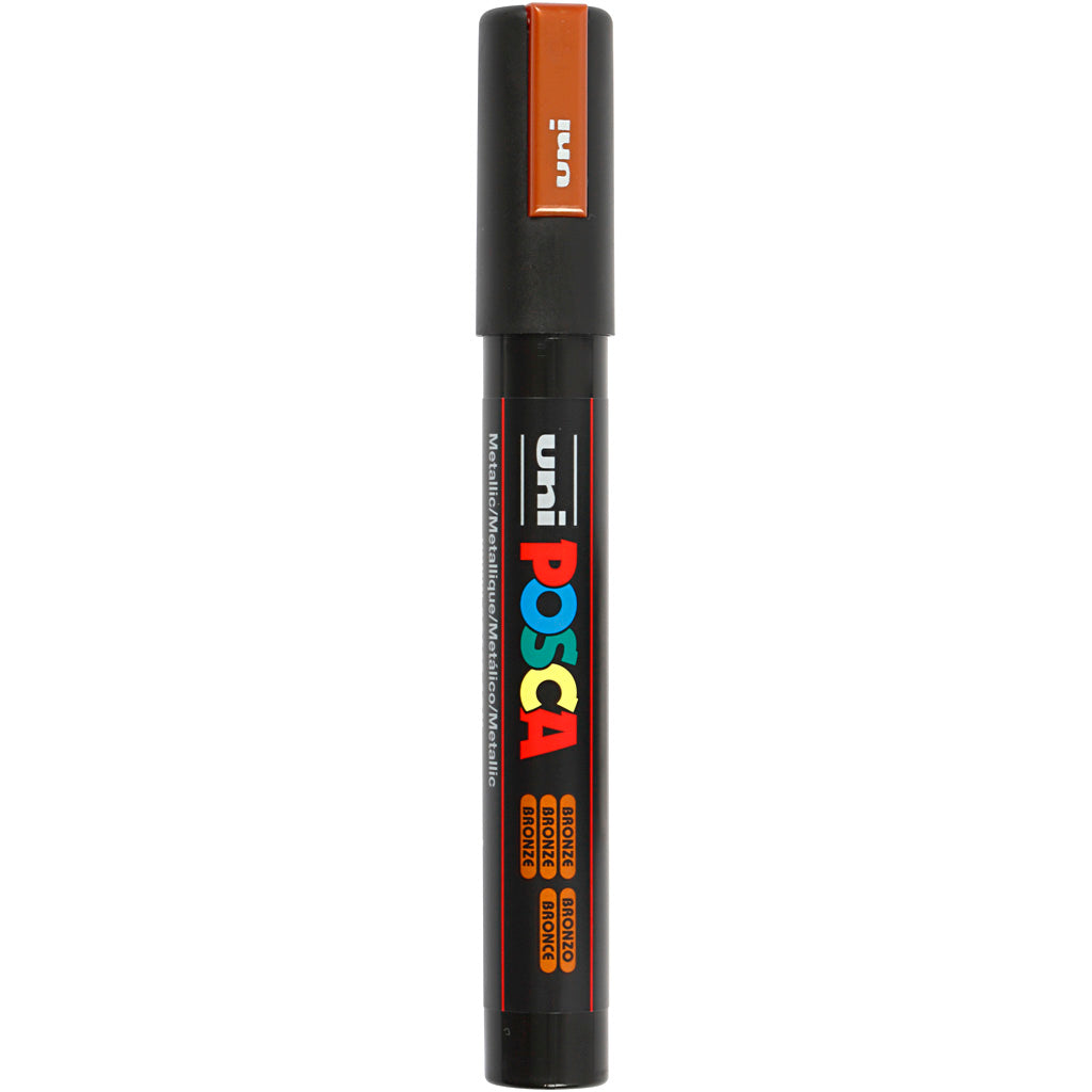 Uni-posca posca marker, afm pc-5m, lijndikte 2,5 mm, medium, brons, 1 stuk