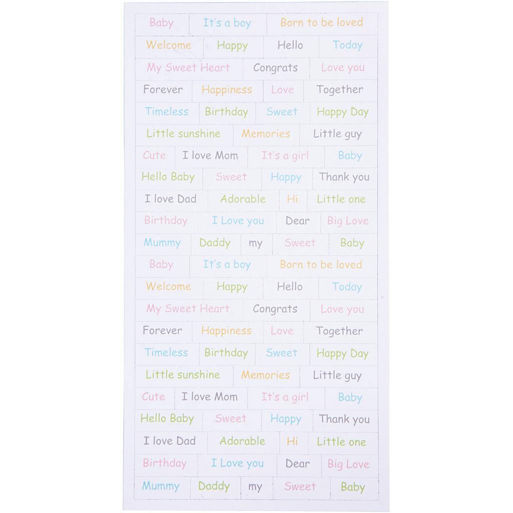 Creativ bedrijfsstickers, baby, vel 12x23 cm, 2x84 stuk 1 doos